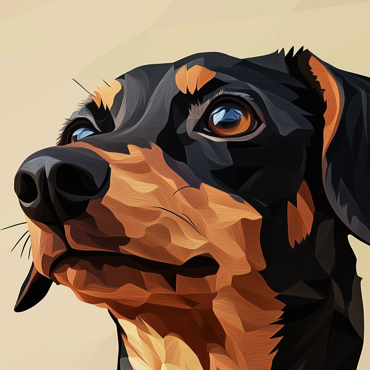 Dogs - Detailed - Dachshund - A2 Print