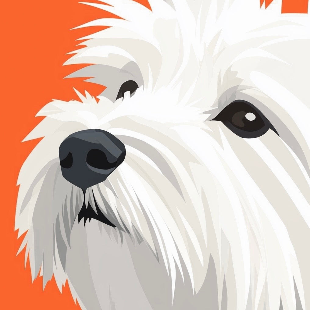 Dogs - Minimalism - West Highland Terrier - A2 Print