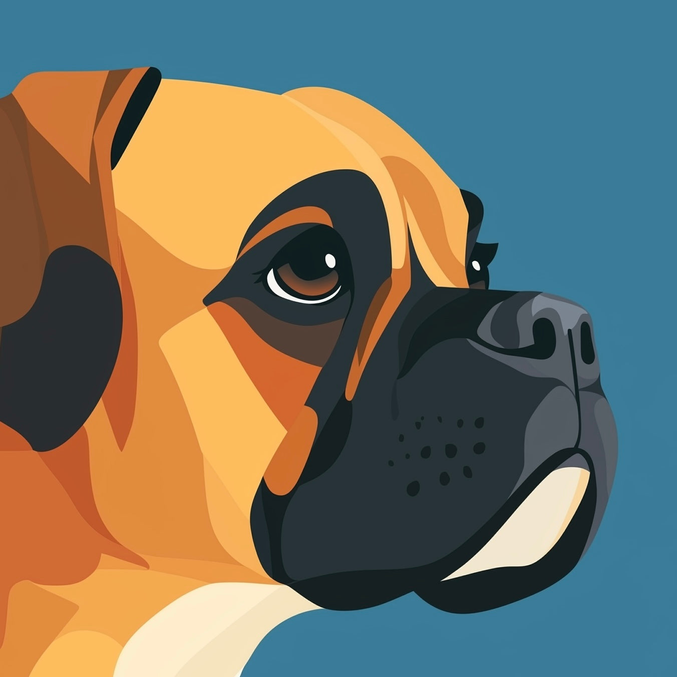 Dogs - Minimalism - Boxer - A2 Print