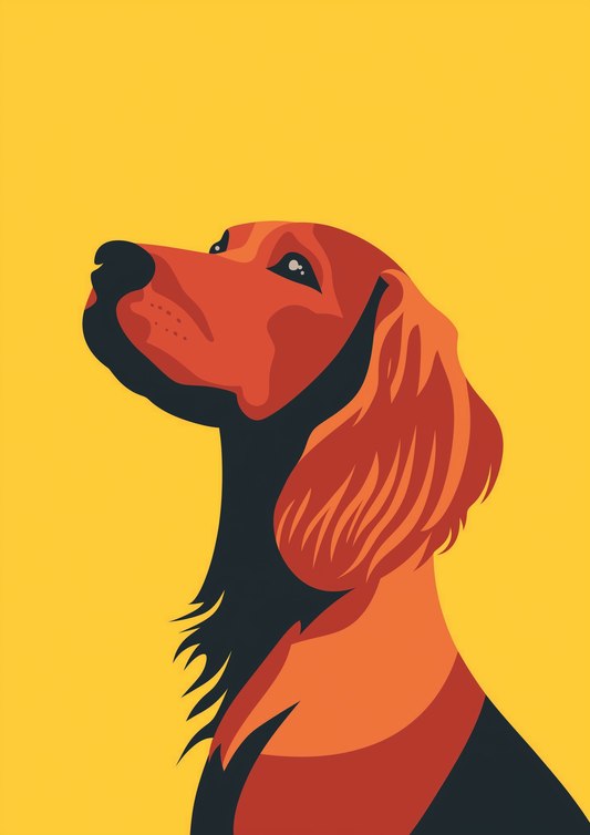 Dogs - Minimalism - Red Setter - A2 Print