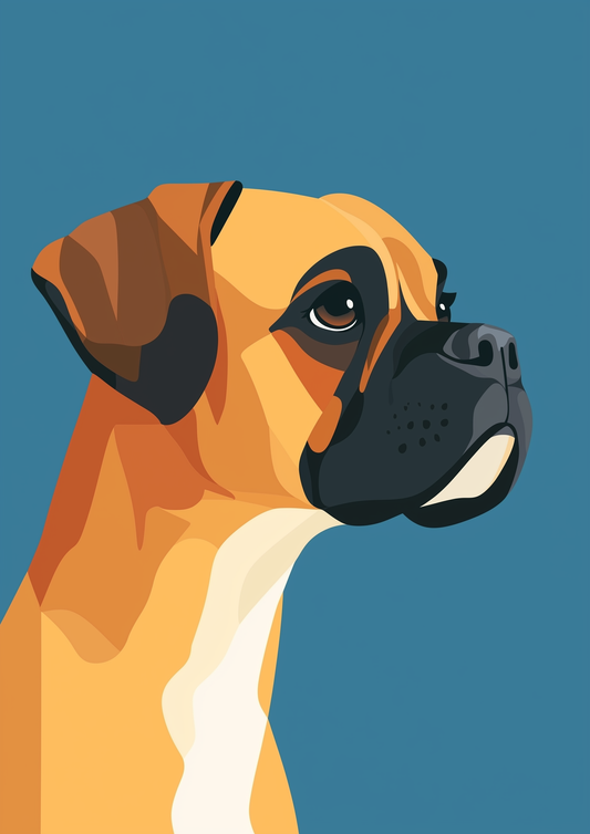 Dogs - Minimalism - Boxer - A2 Print