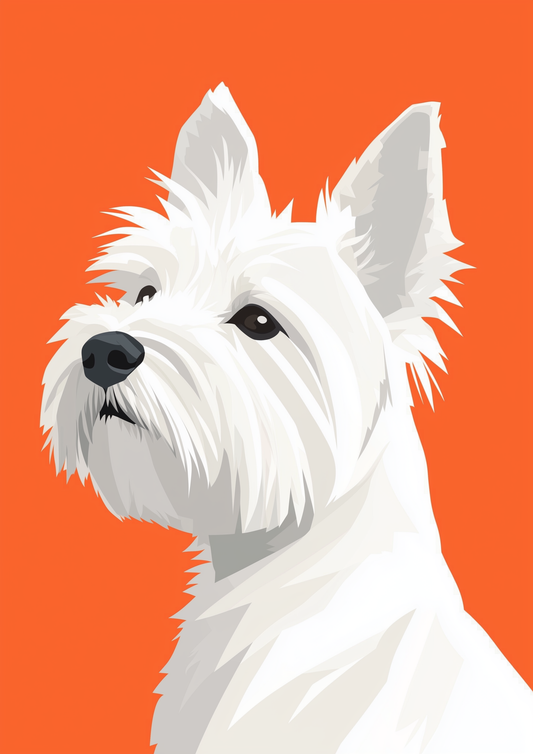 Dogs - Minimalism - West Highland Terrier - A2 Print