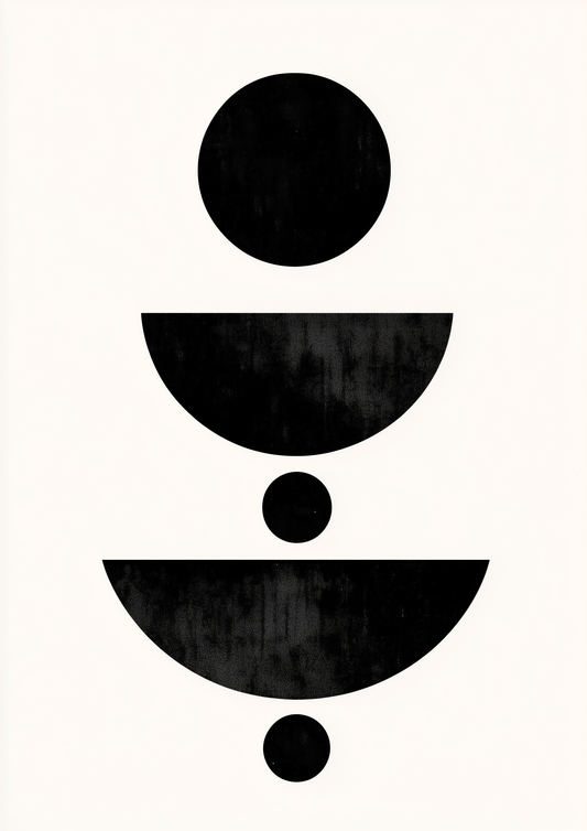 A2 abstract wall art with geometric shapes in muted colors for a minimalist, modern look. Artwork example.