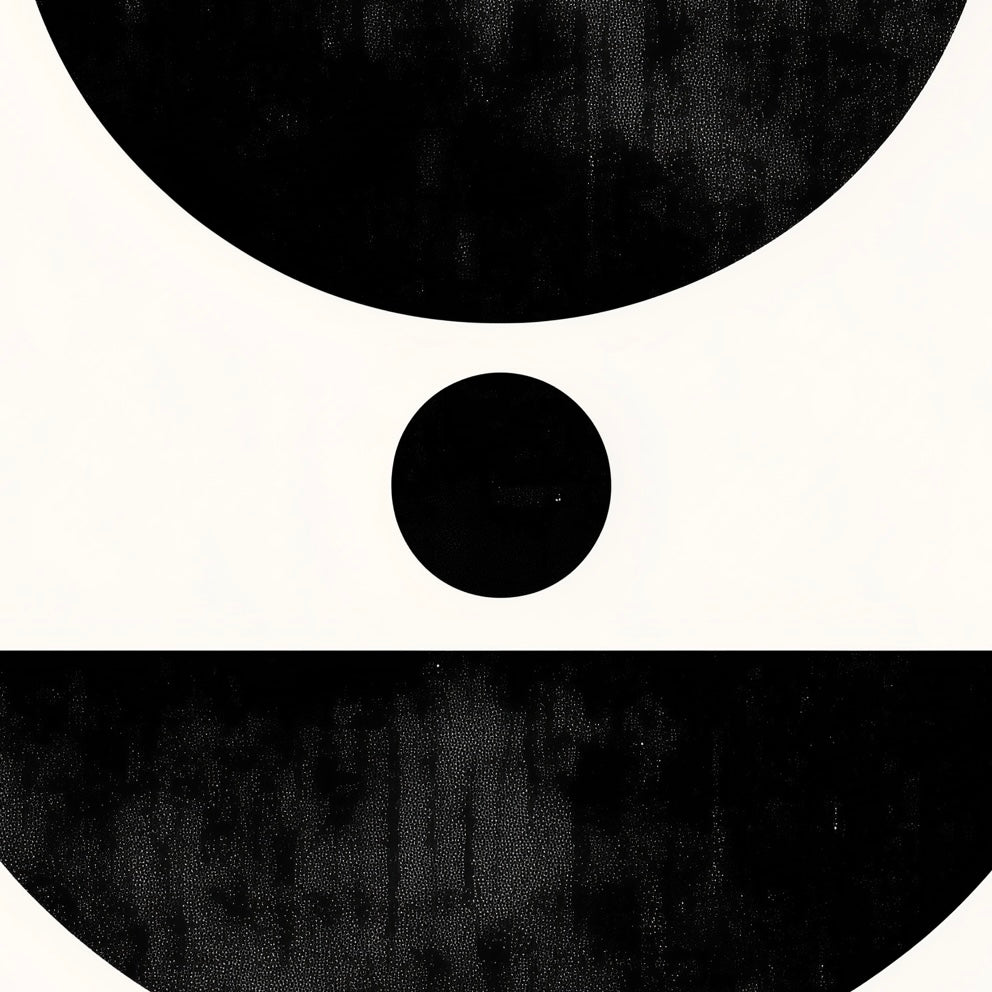 Close-up detail of A2 abstract print with clean geometric design and bold minimalist lines.