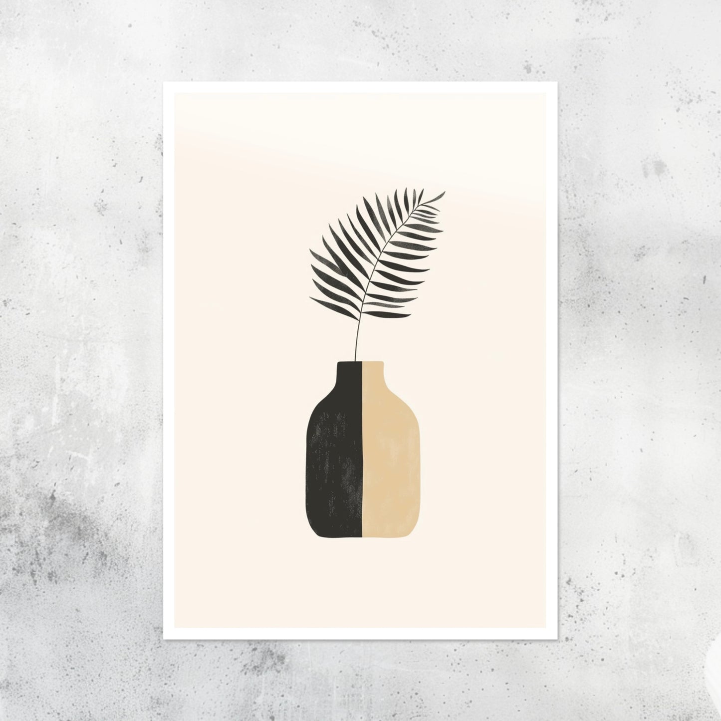 Unframed A2 minimalistic fern wall art print in a soft modern style.