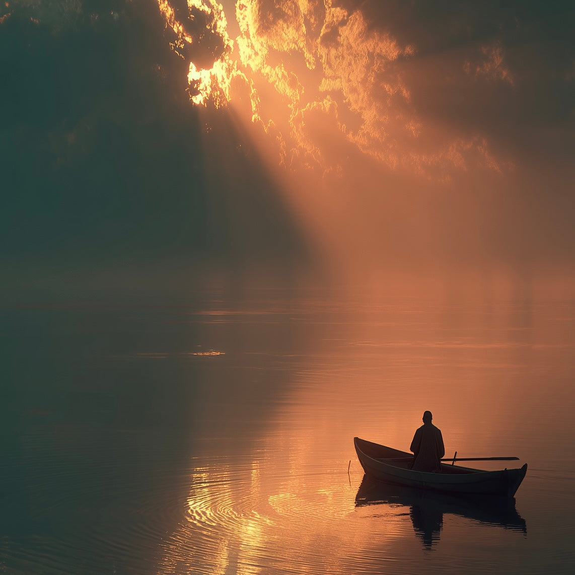 Close-up detail of A2 seascape print showing morning sunlight reflecting on the ocean.