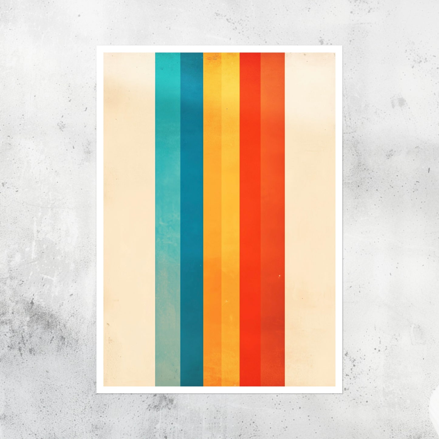 Unframed A2 abstract wall art featuring vertical brush strokes in soft, earthy tones with a calming, minimalist design.