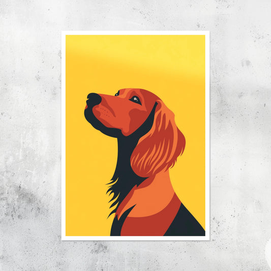 Dogs - Minimalism - Red Setter - A2 Print