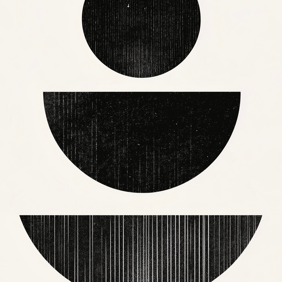 Close-up detail of A2 abstract artwork with dark tones and precise geometric shapes for a serene look.
