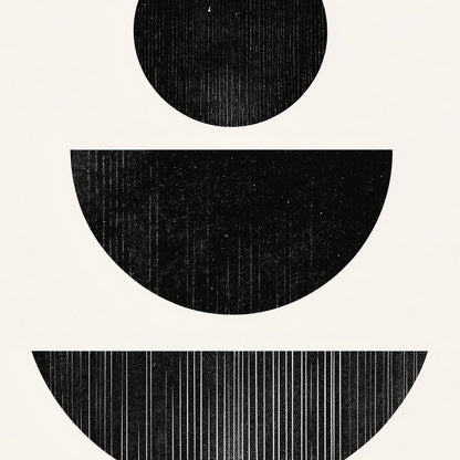 Close-up detail of A2 abstract artwork with dark tones and precise geometric shapes for a serene look.