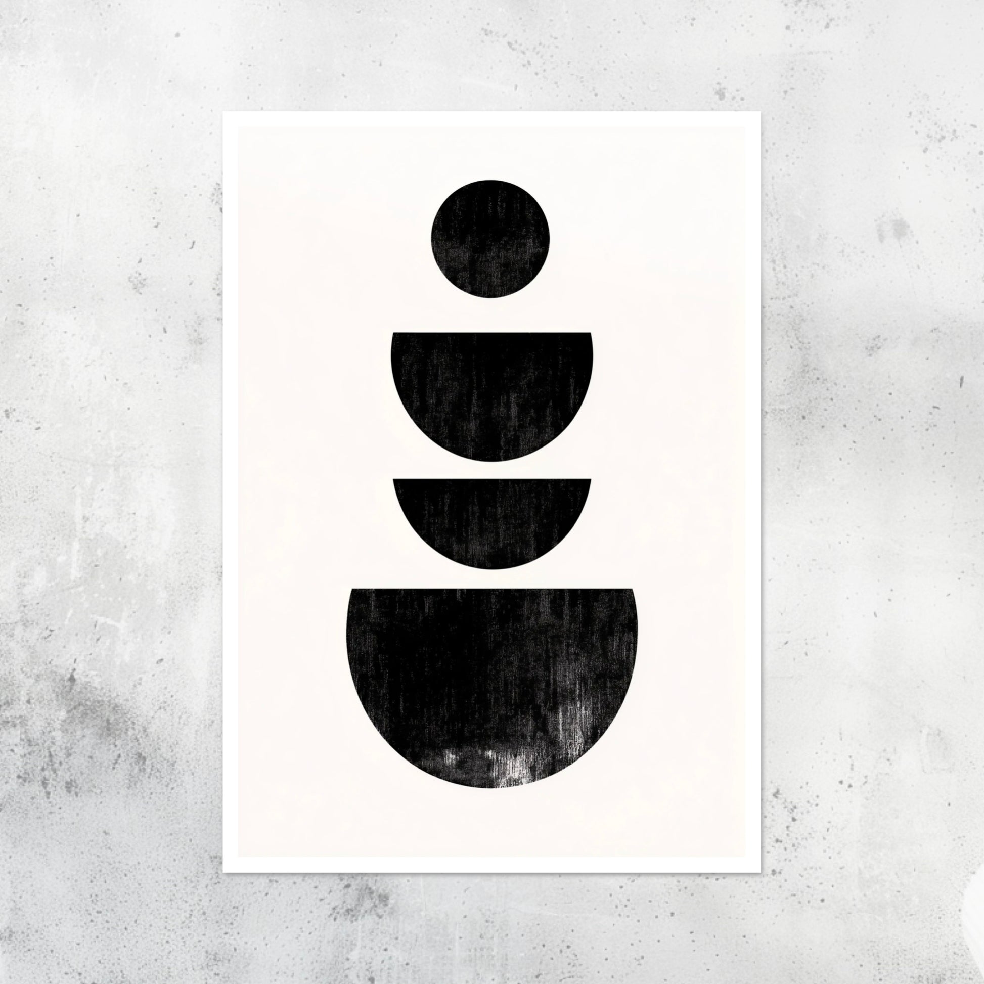 Unframed A2 minimalist geometric wall art in muted, structured patterns.