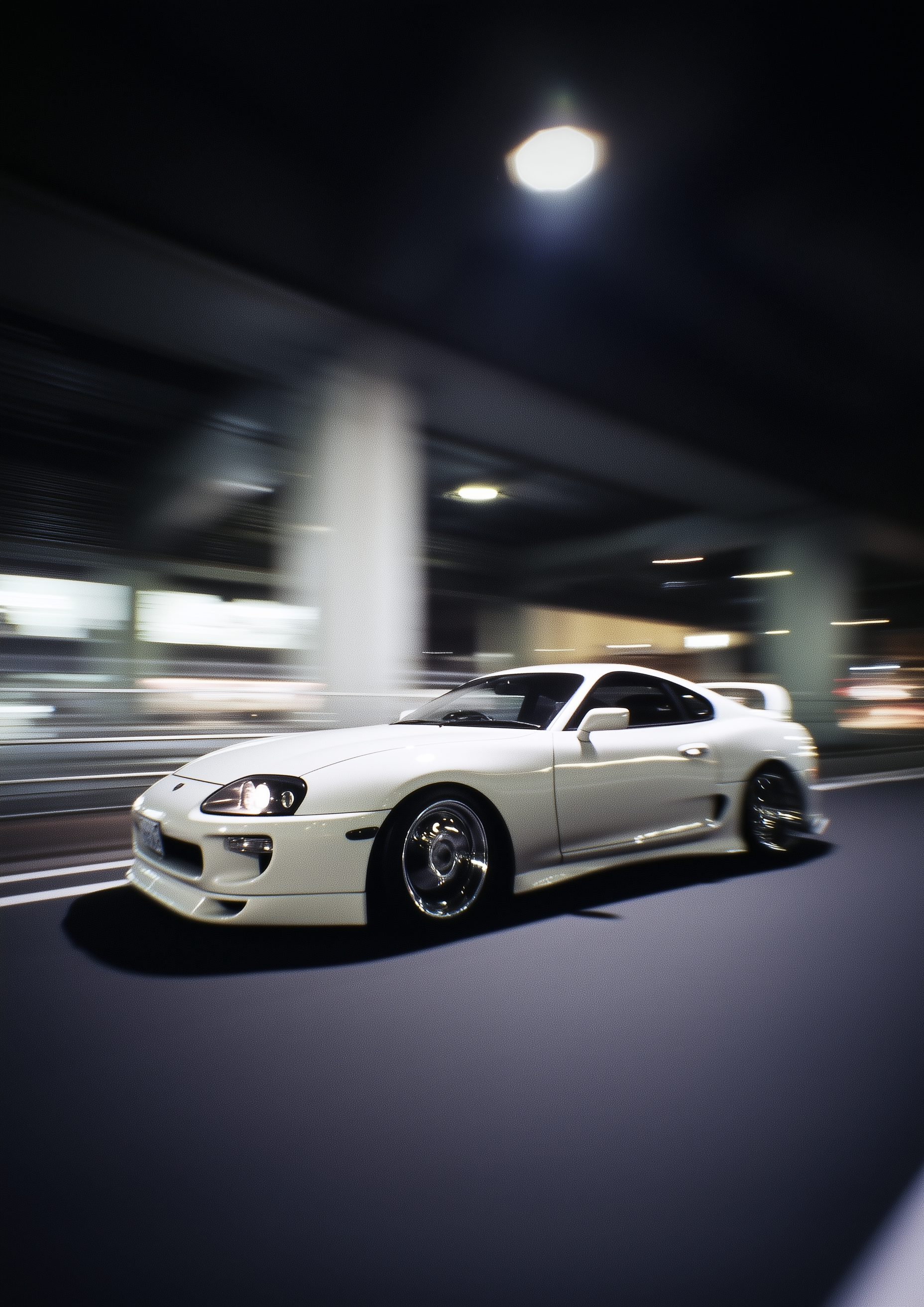 A2 wall art print of a Toyota Supra MK4 in a clean, modern style. Artwork example.
