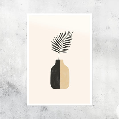Unframed A2 minimalistic fern wall art print in a soft modern style.