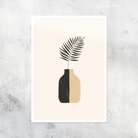 Unframed A2 minimalistic fern wall art print in a soft modern style.