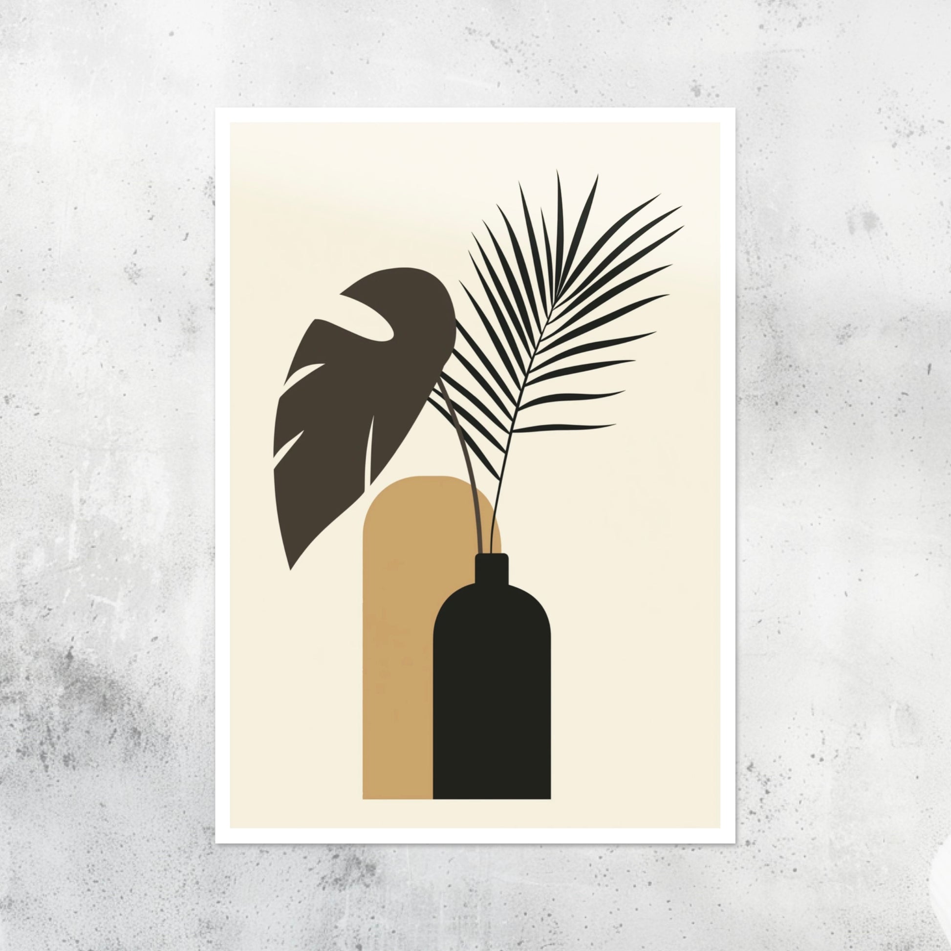 Unframed A2 minimalist botanical print featuring a palm leaf in elegant lines.