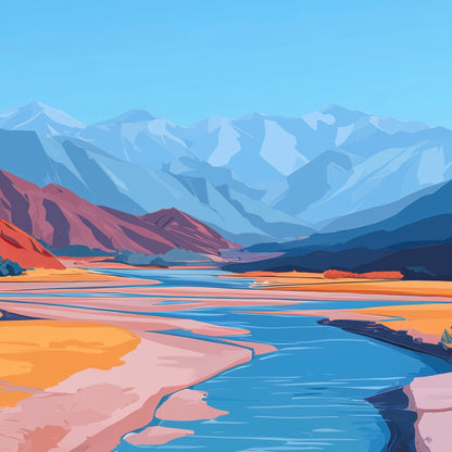 Close-up detail of A2 print showing an open, minimalist natural landscape with subtle gradients.
