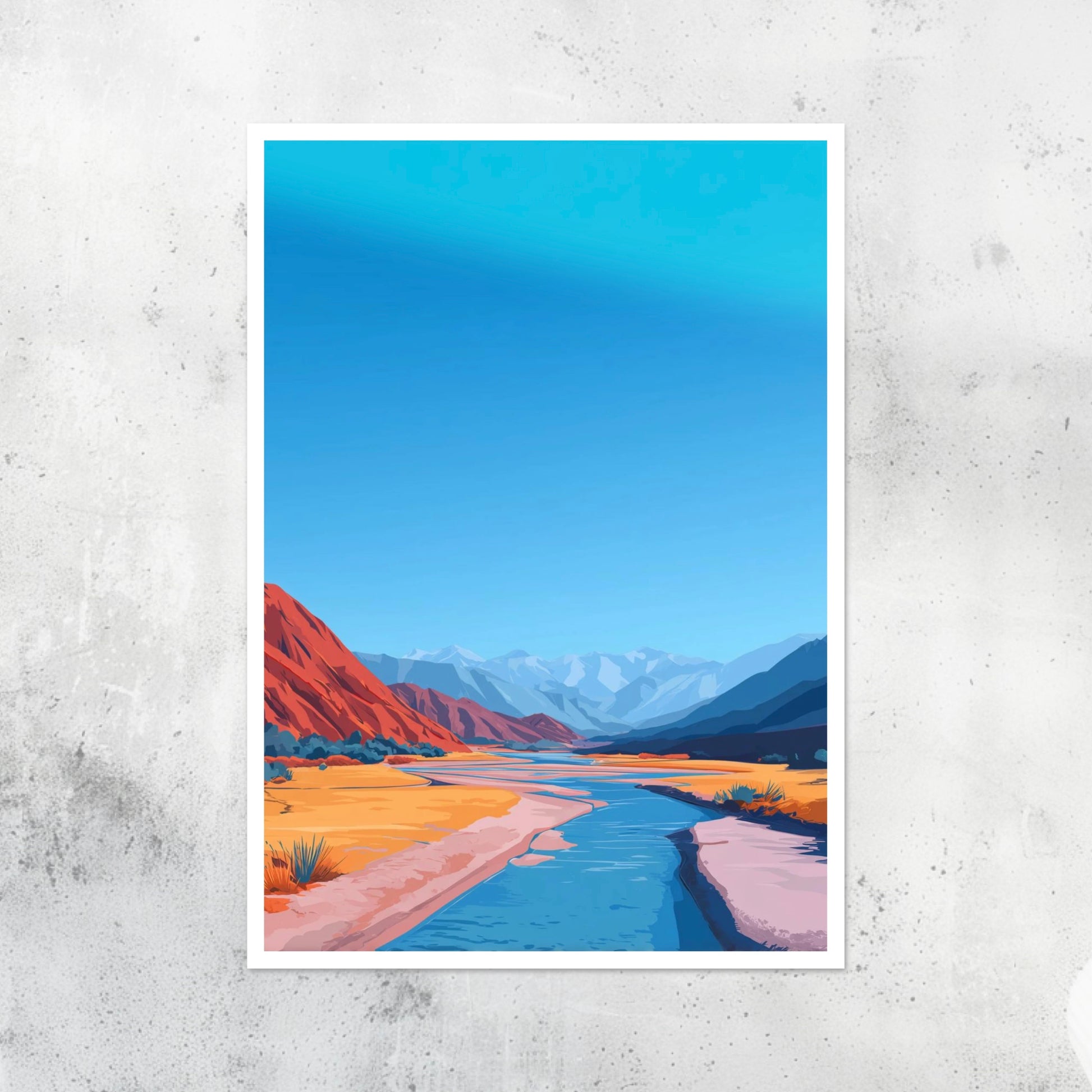 Unframed A2 print showing an open, minimalist natural landscape with subtle gradients.
