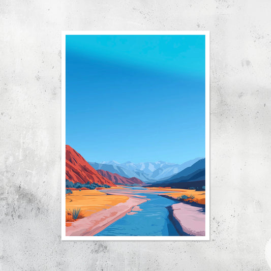 Unframed A2 print showing an open, minimalist natural landscape with subtle gradients.

