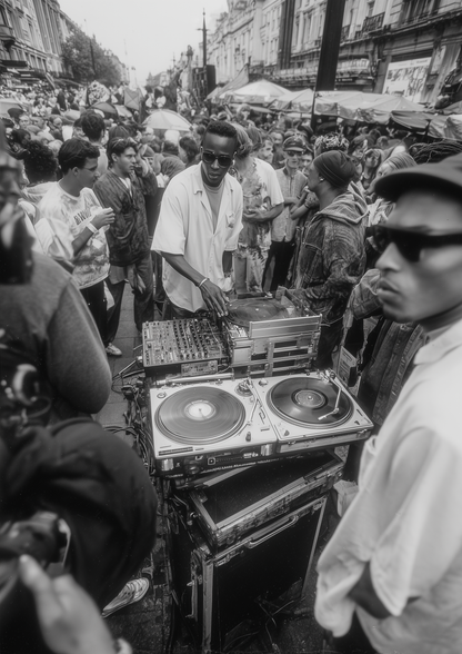 A2 wall art print of an underground music festival scene. Artwork example.
