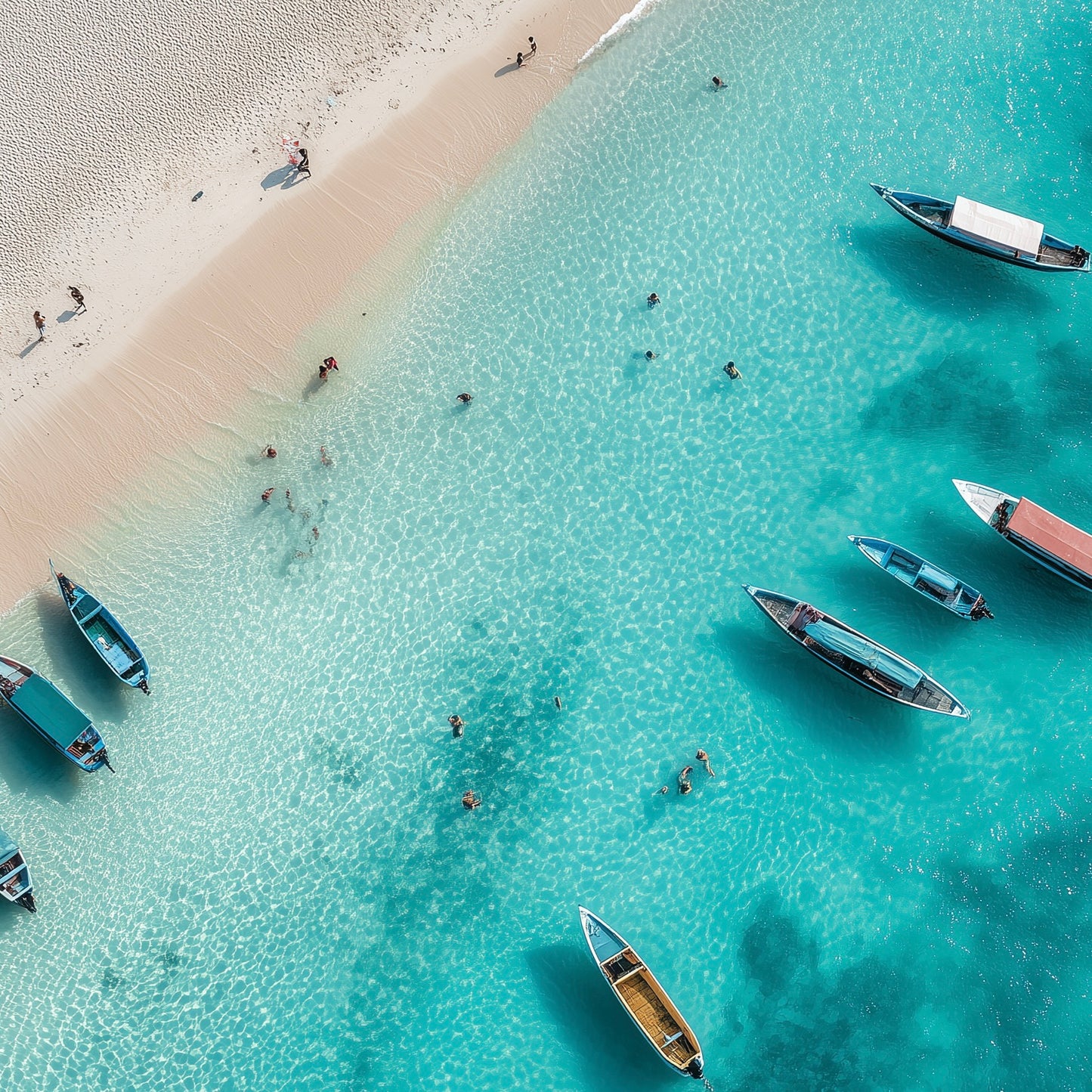 Close-up detail of A2 tropical seascape print of Bali beach with soft waves and blue skies.
