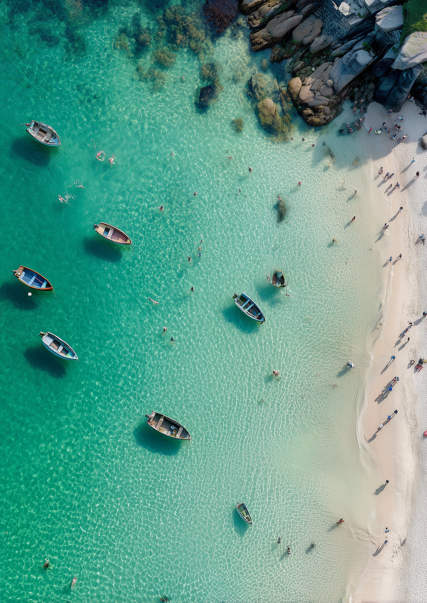 A2 seascape artwork of the Cornwall coastline with muted tones and waves. Artwork example.
