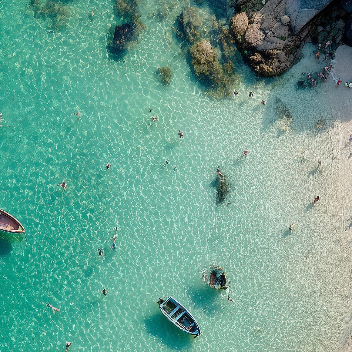 Close-up detail of A2 seascape artwork of the Cornwall coastline with muted tones and waves.
