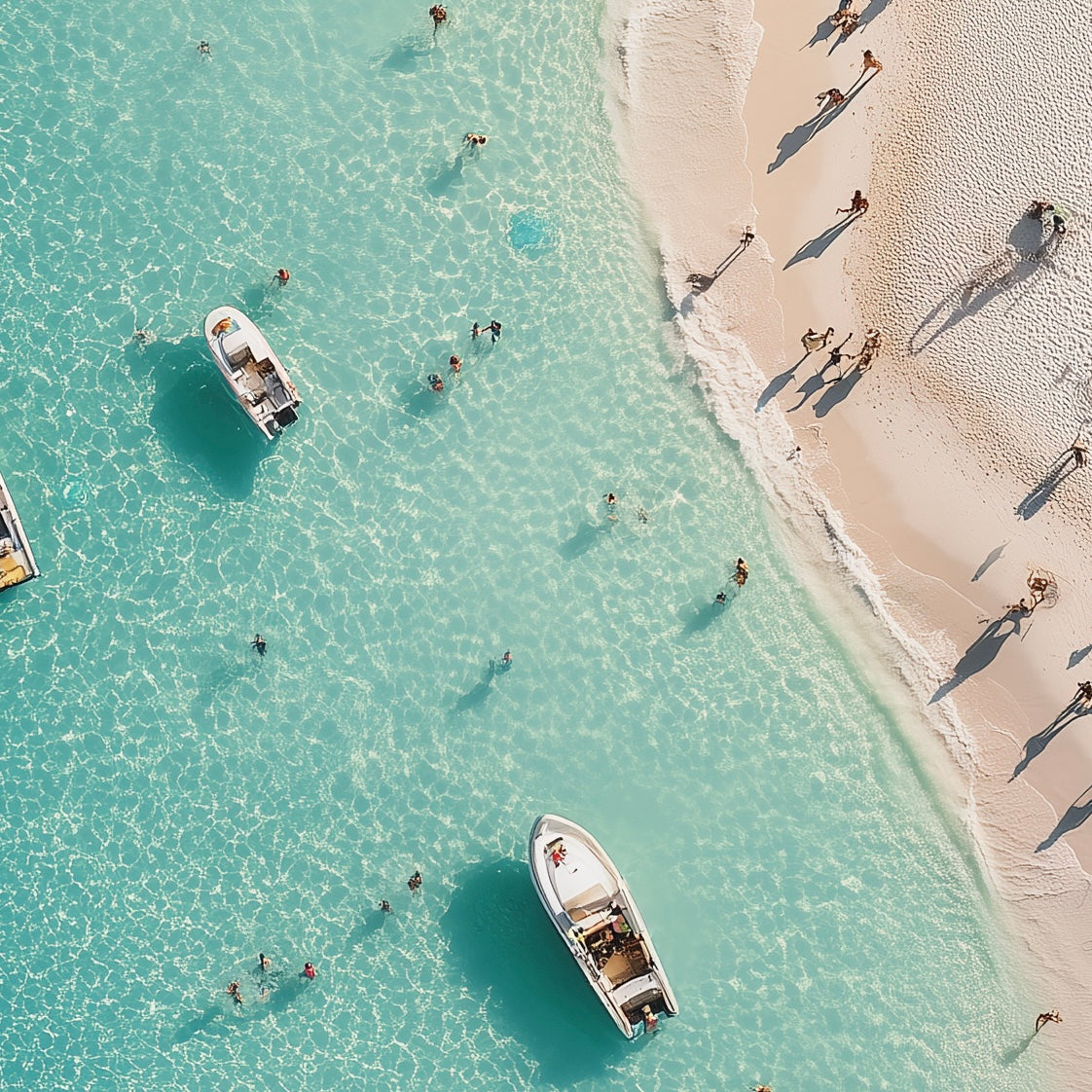 Close-up detail of A2 seascape featuring Miami beach with colorful sun and ocean design.
